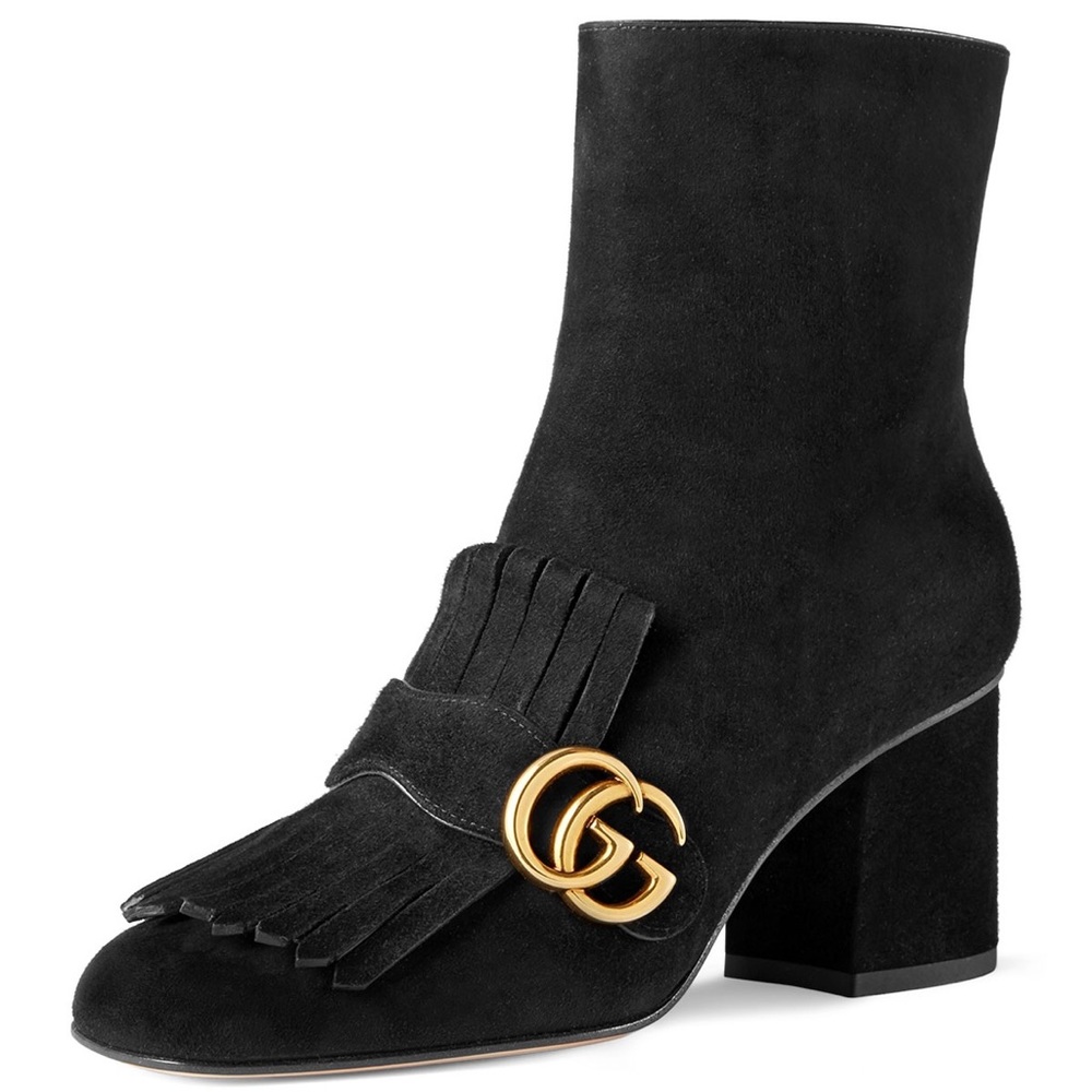 NWT Gucci Marmont Suede 75mm Ankle Boot